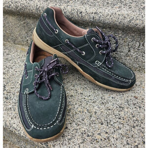 G.H. Bass Men's Blue Leather Topsiders 10M Boat Shoes Loafers Free Shipping